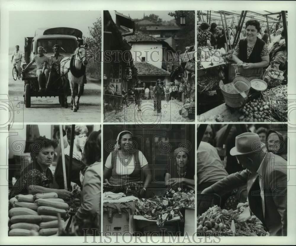 1983 Press Photo Bosnian farmers during Sarajevo market days. - nop76709