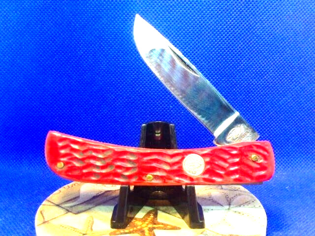 CLASSIC SODBUSTER WORK KNIFE RED PICKED BONE HANDLES w/ GERMAN ROSTFREI BLADE