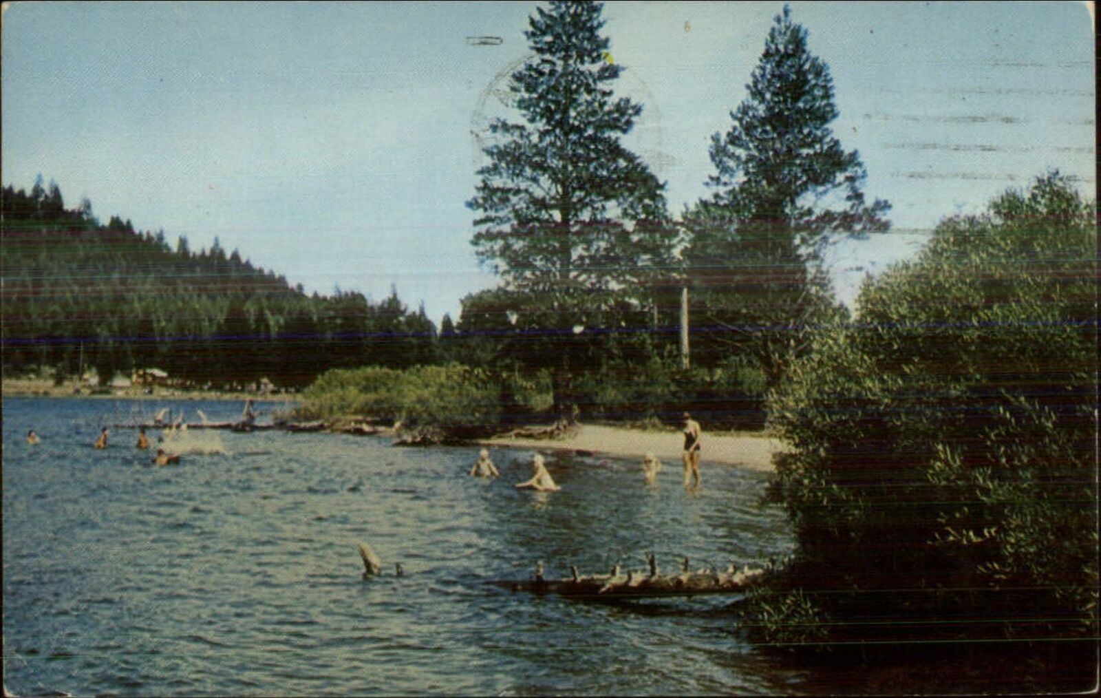 Donner State Park Swimming Scene 1963 Used Postcard
