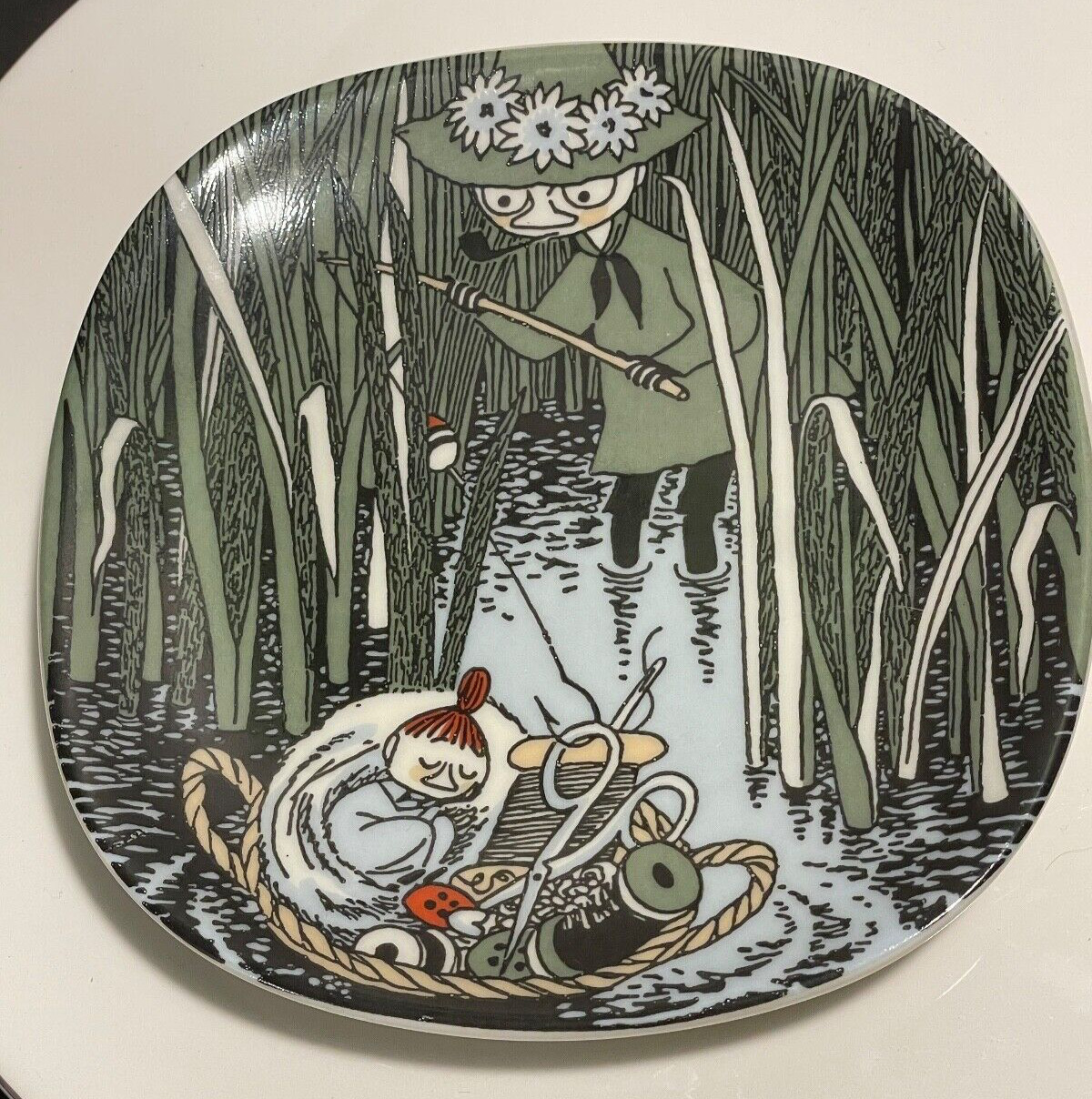 Vtg Moomin Wall Plate, Snufkin and Little My (1990-1993) 4.75\