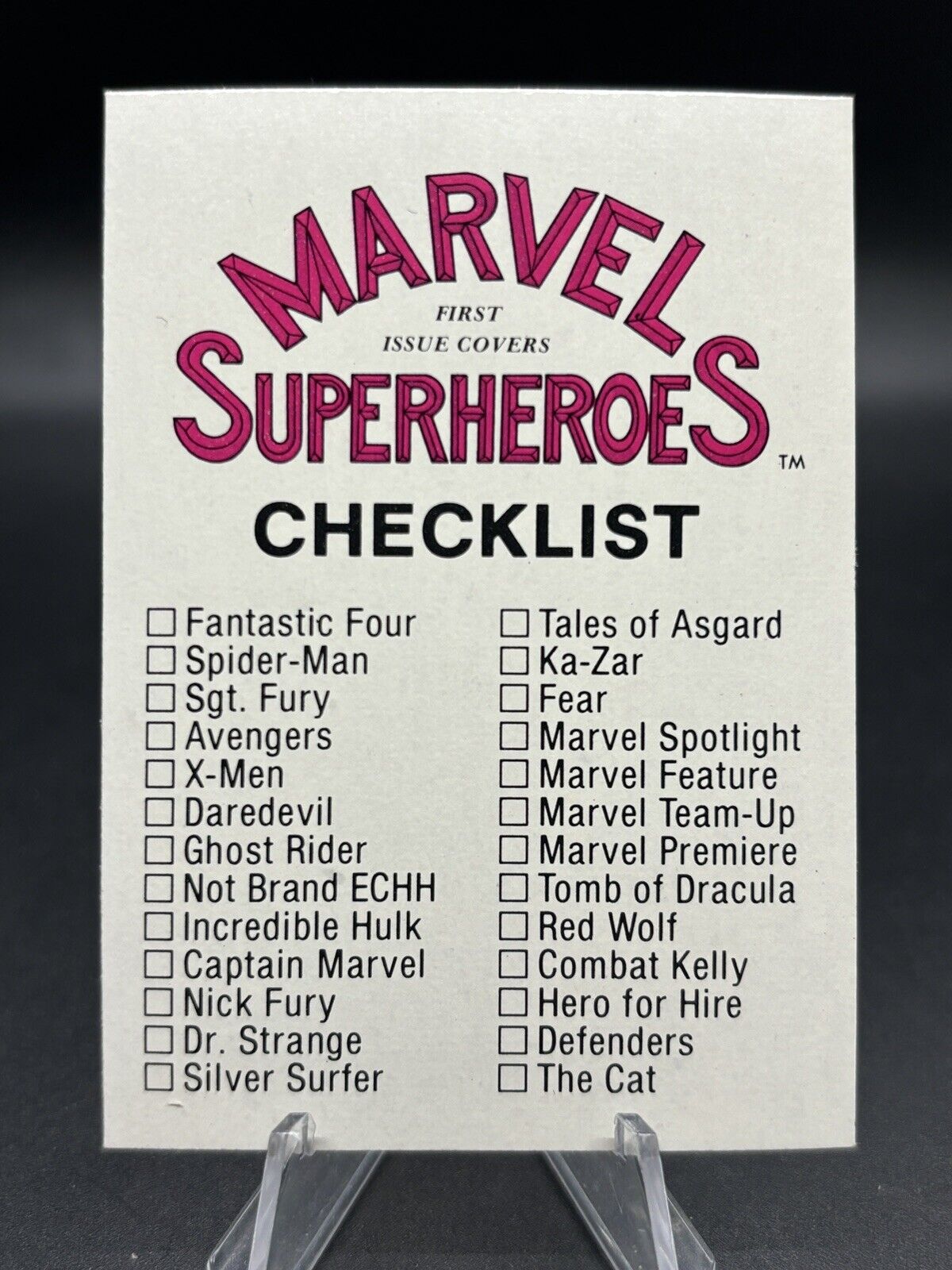 1984 FTCC Marvel Superheroes First Issue Covers #NNO Checklist