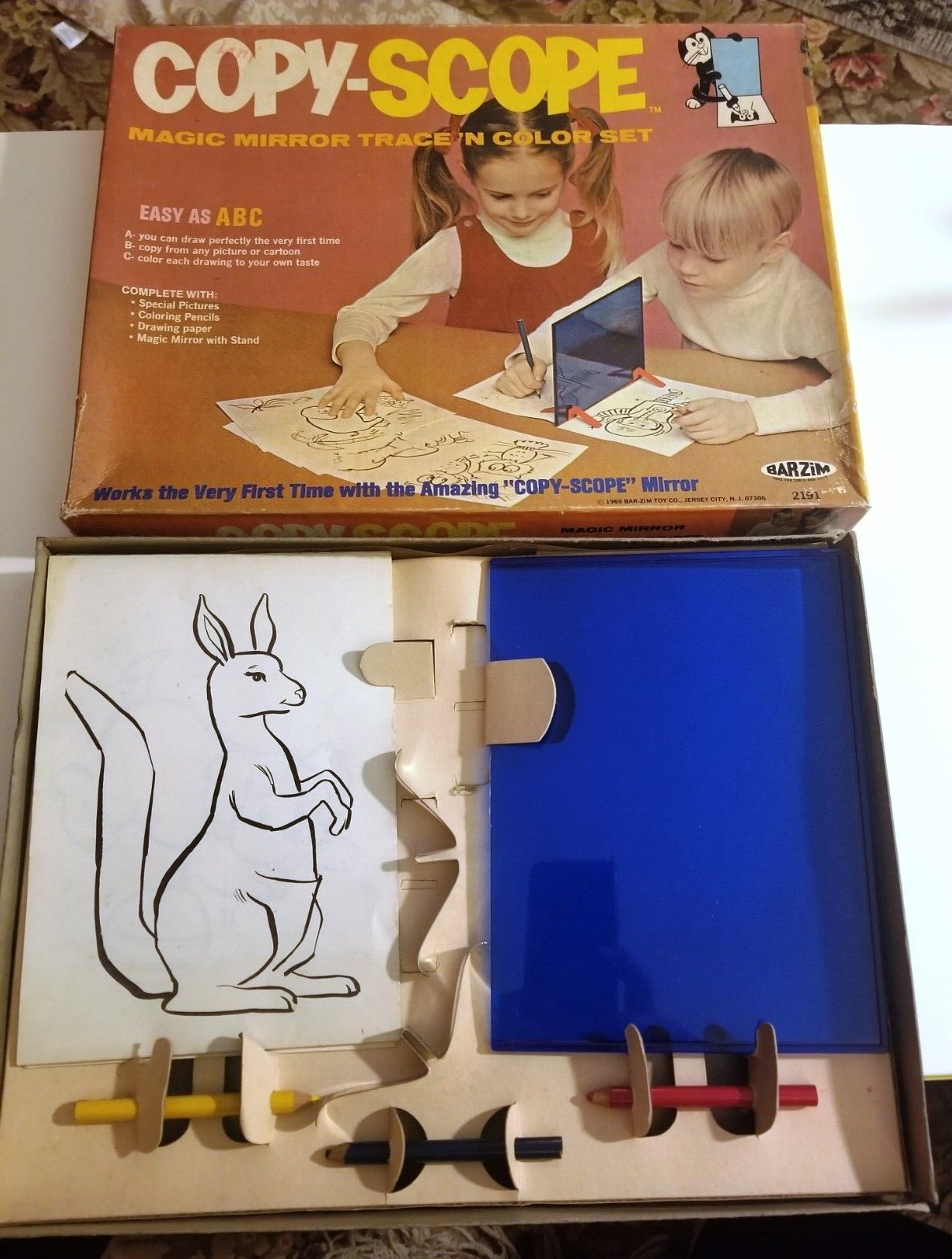 Vintage 1960s Art Kit Copy-Scope Bar-zim Drawing Mirror Kids Children Unused VG