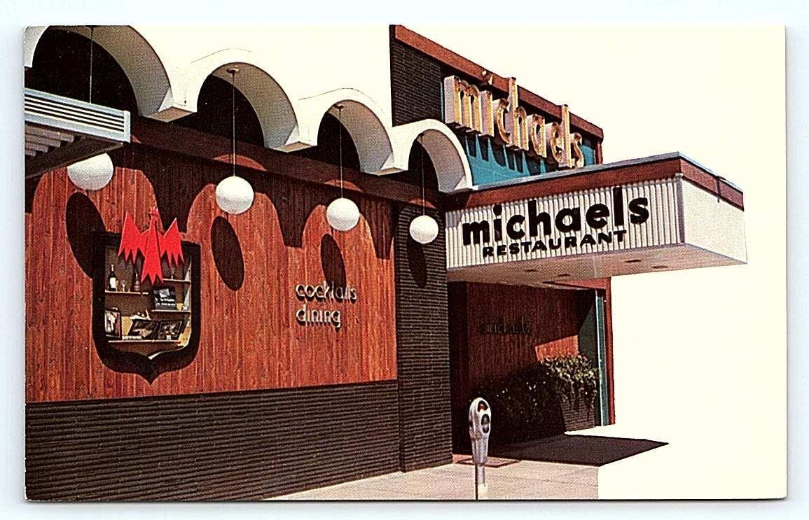ROCHESTER, NY New York ~ MICHAEL\'S RESTAURANT Parking Meter c1960s  Postcard