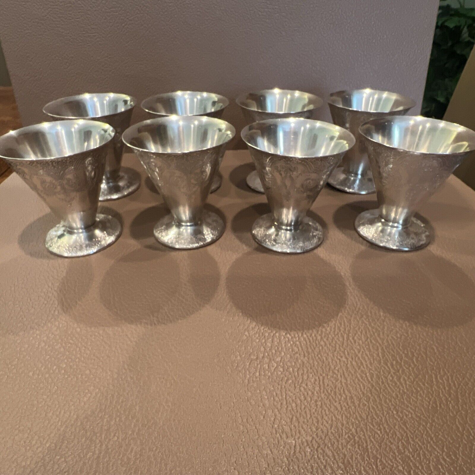 Wilcox International Silver Paisley  Silverplate Juice Cup, Set Of 8