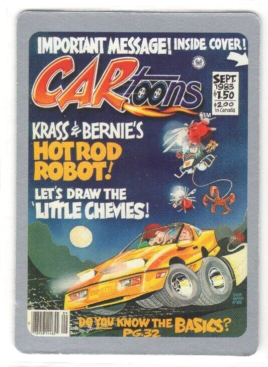 September 1983 CARTOONS Corvette Cover Card