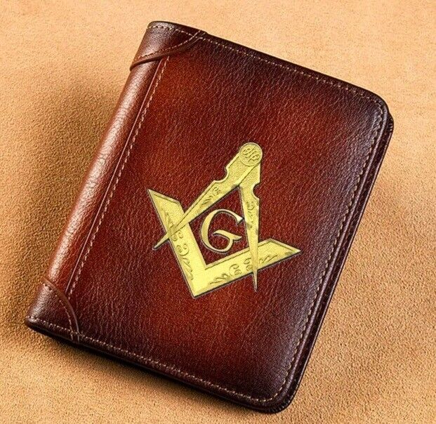 Masonic  - Custom  Genuine Leather Wallet  