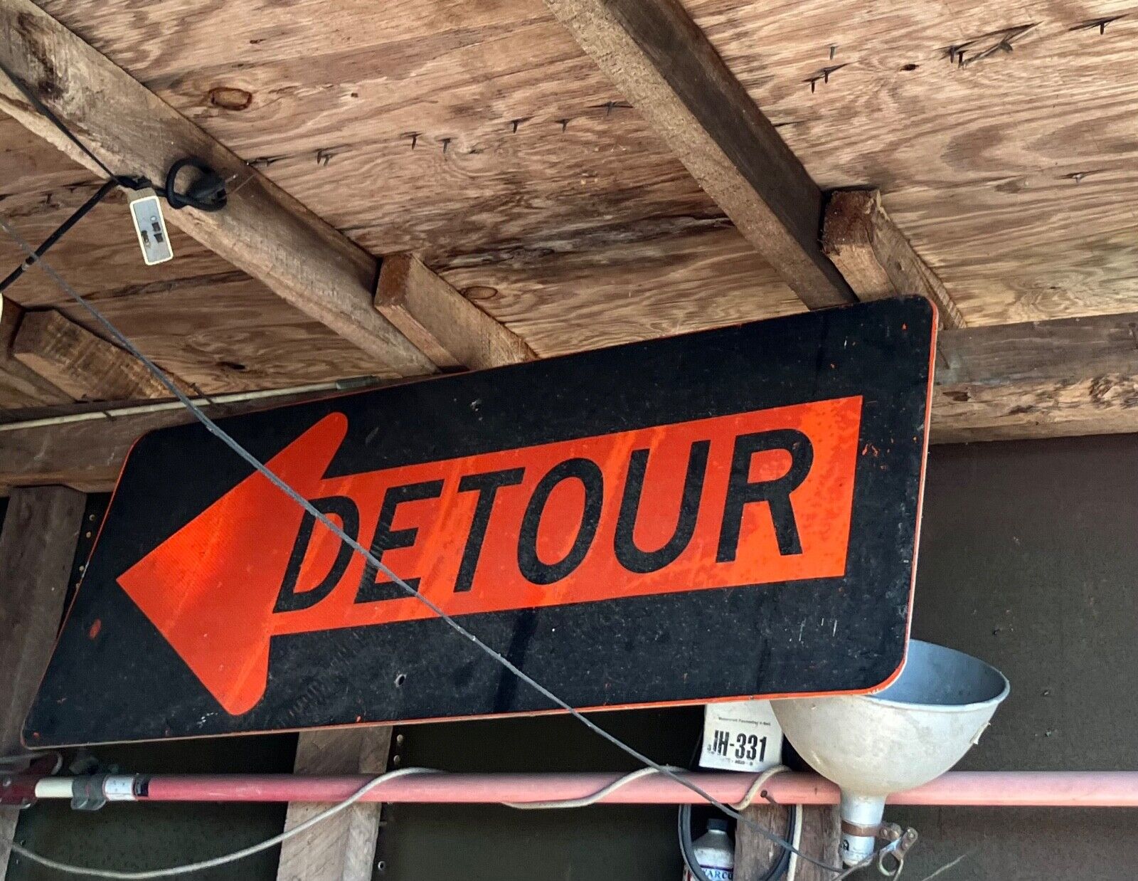 Vintage detour traffic sign
