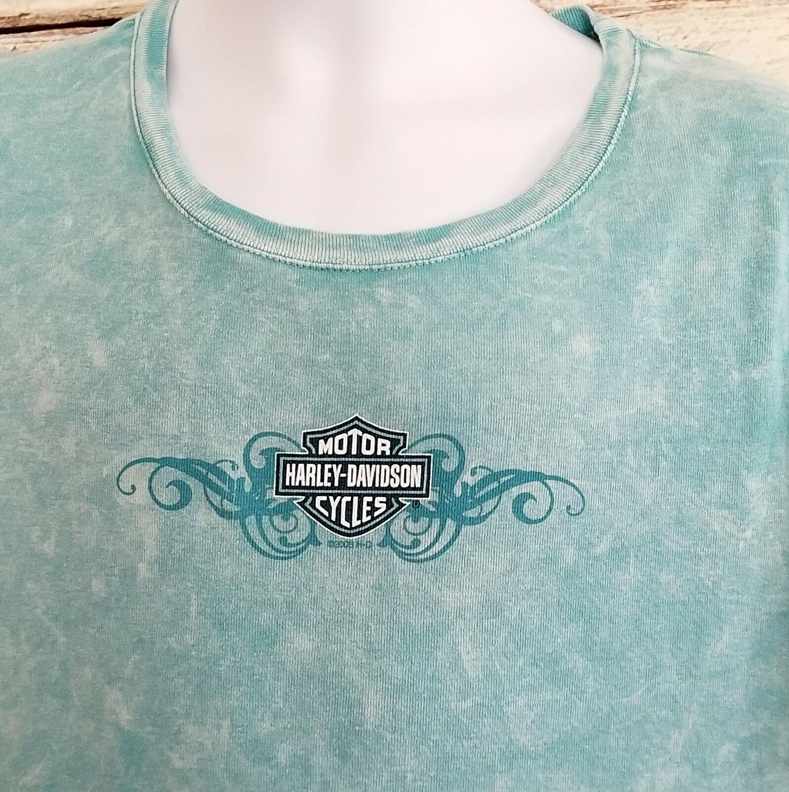 Harley Davidson Youth Size L Large Girls Teal Color Top : Fast Shipping