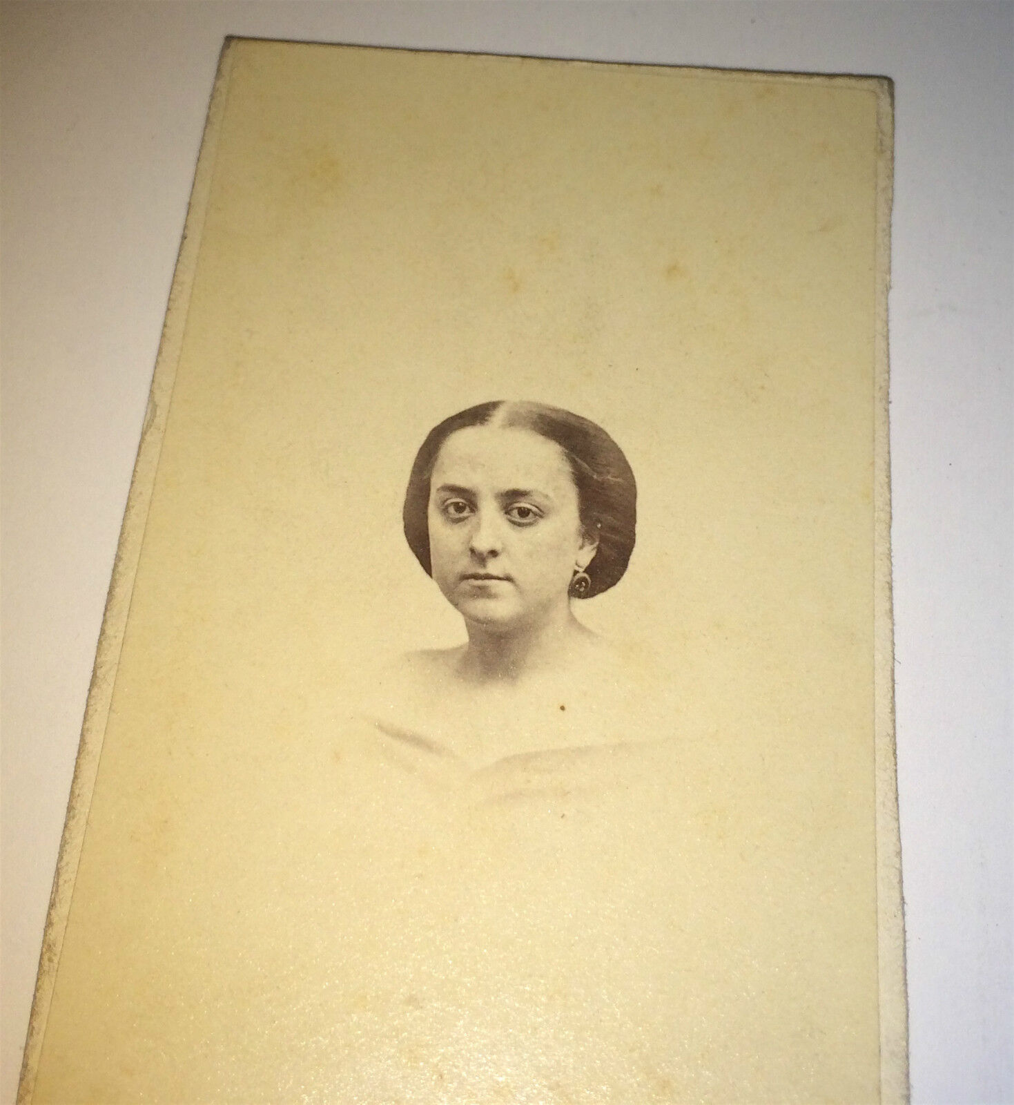 Antique Victorian Civil War Era ID\'d Gorgeous Mrs. Perknis Boston, MA CDV Photo