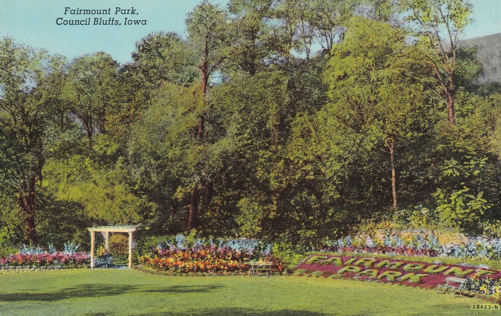 Council Bluffs Iowa IA Fairmount Park Postcard C39
