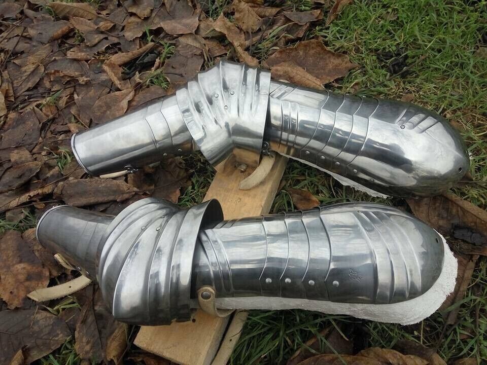 Medieval Steel Knight Pair Of Hand Guard PAULDRONS With Arm Guards & Cops Gothic