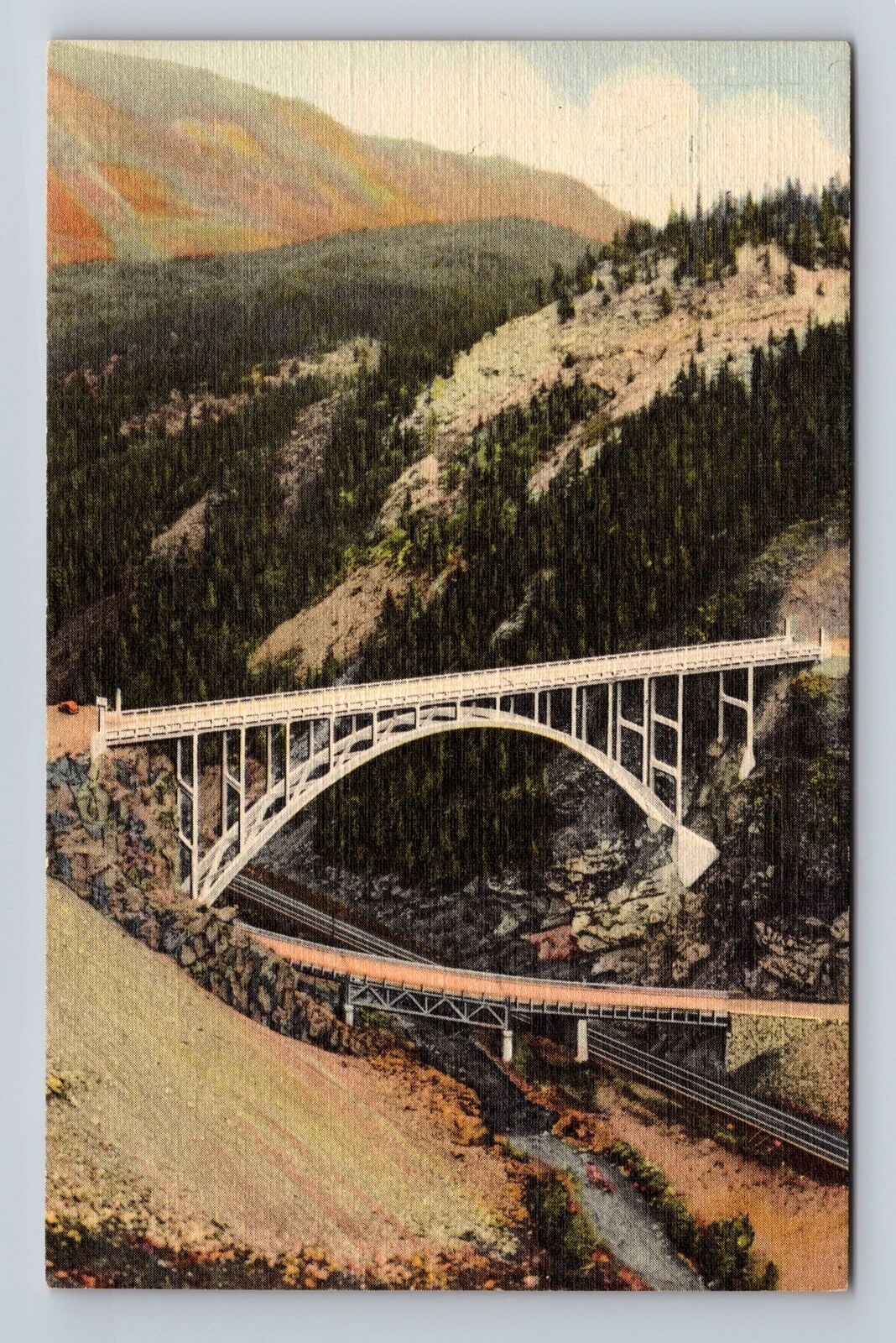 Red Cliff CO-Colorado, High Bridge over Eagle River Canon, Vintage Postcard