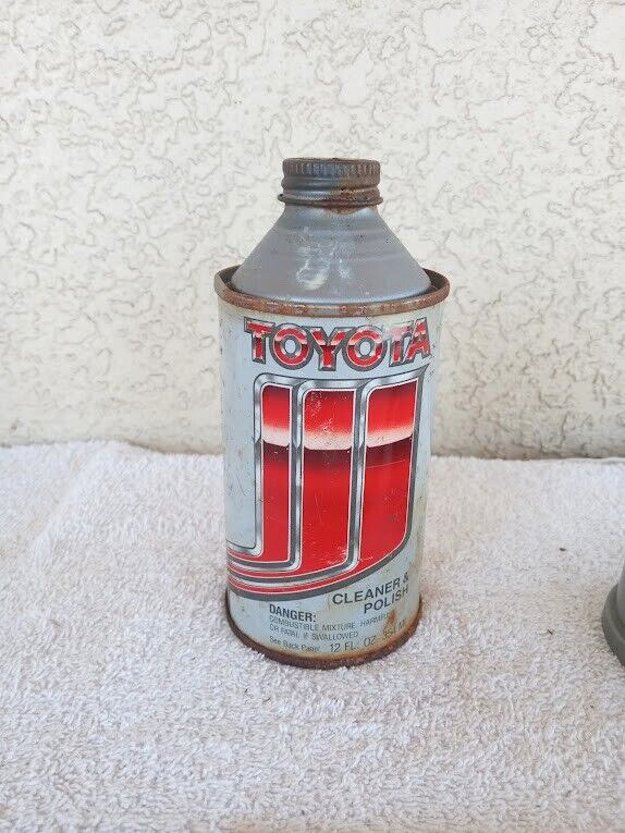 Vintage Toyota Cleaner & Polish Cone Top Can USA Almost Full