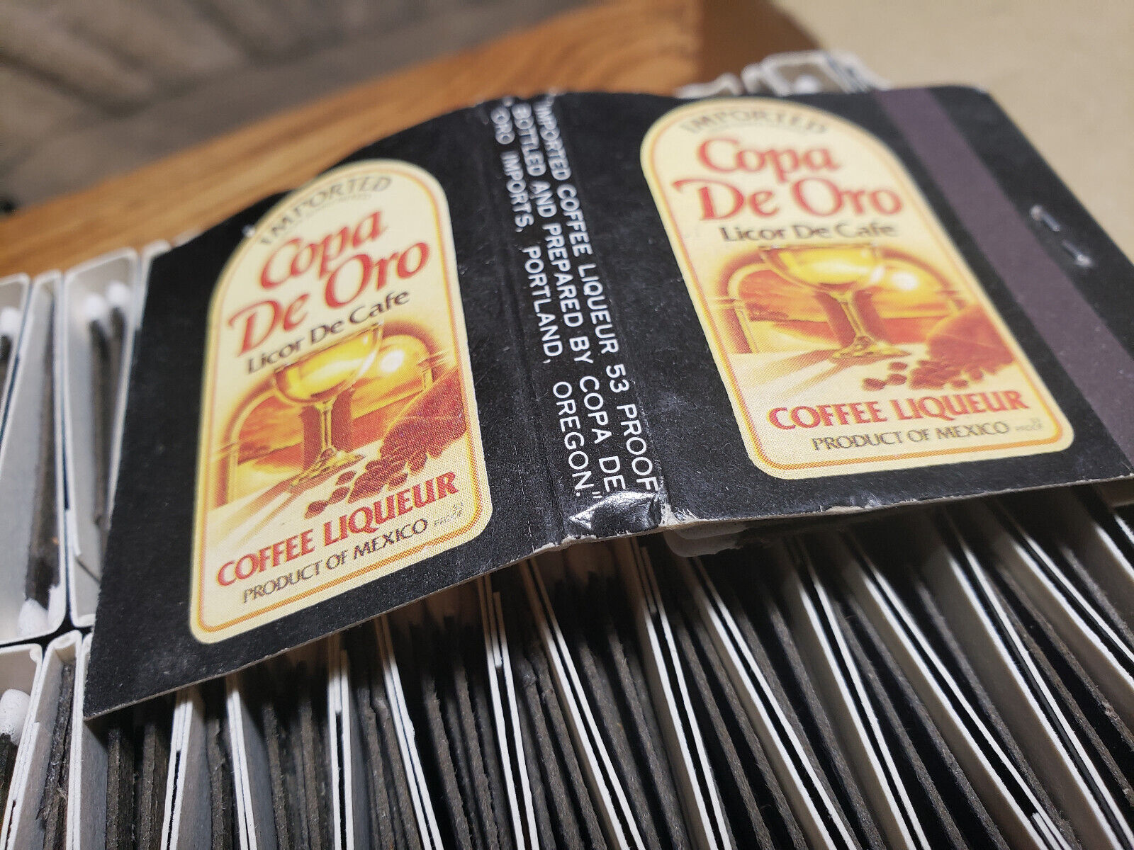 50 MATCHBOOKS Vtg COPA DE ORO Unstruck FULL BOOK Coffee Liquor Matches Sign NOS