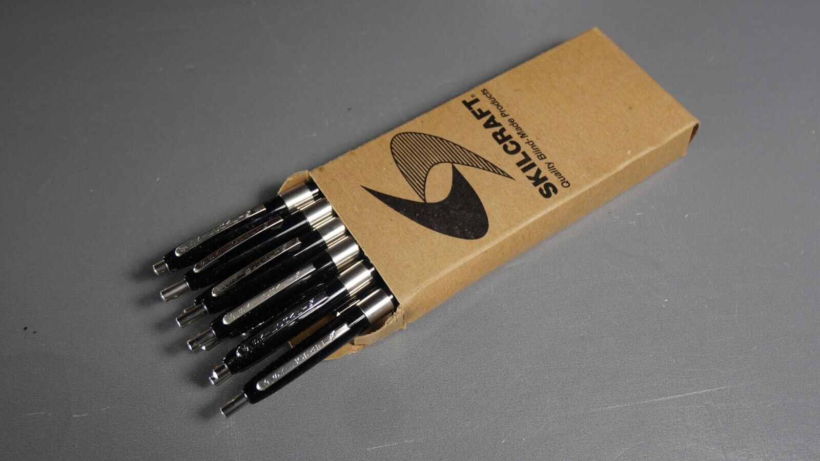 Skilcraft US Government Ball Point Pens Type 1 Medium Black Chrome 1 Dozen Box