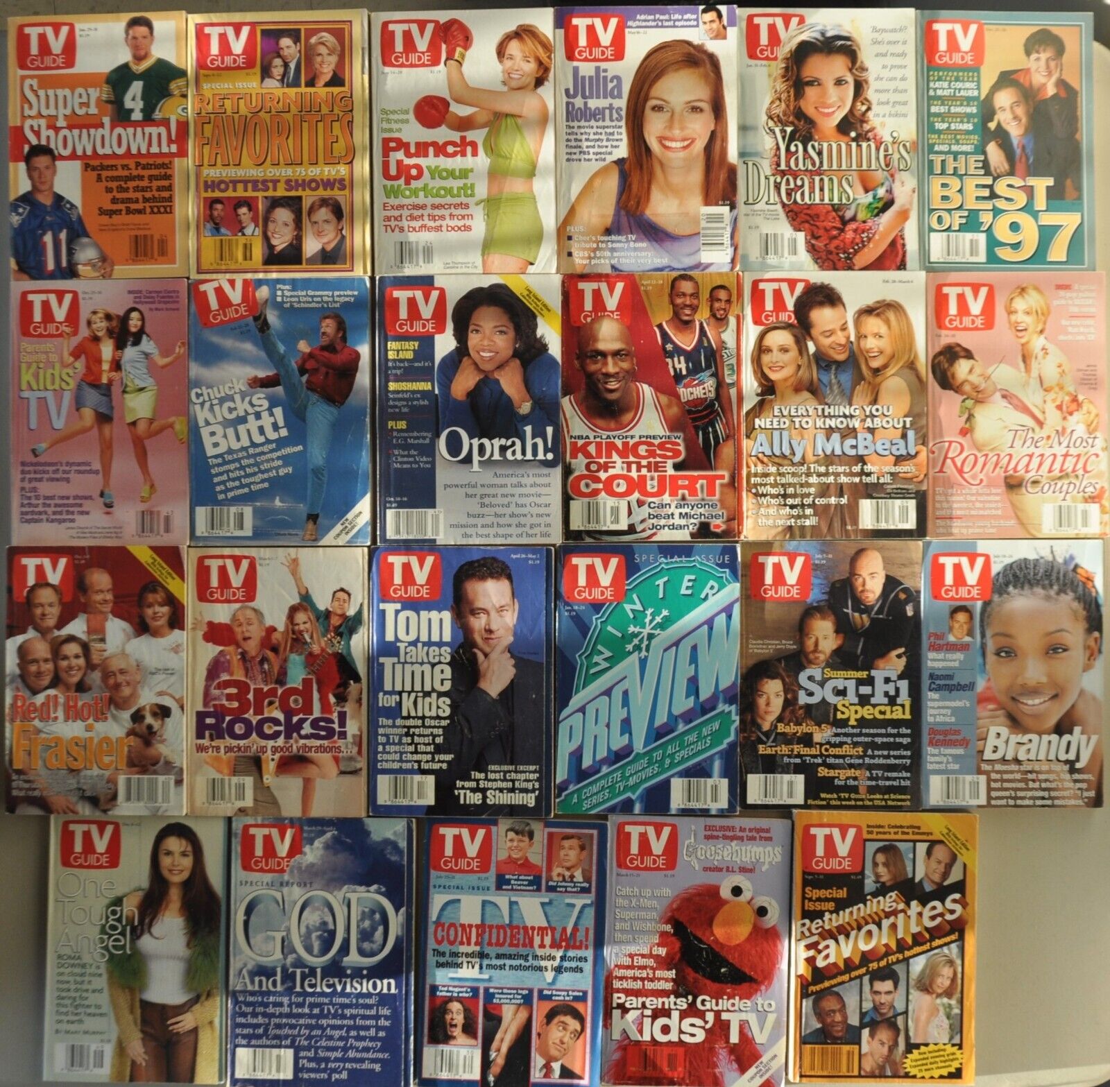 LOT [number three] of 23 TV Guide from 1997 & 1998