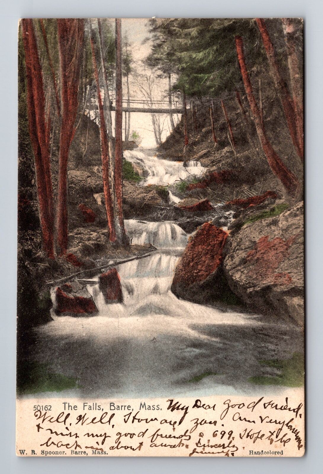 Barre MA-Massachusetts, The Falls, Antique Vintage c1907 Souvenir Postcard