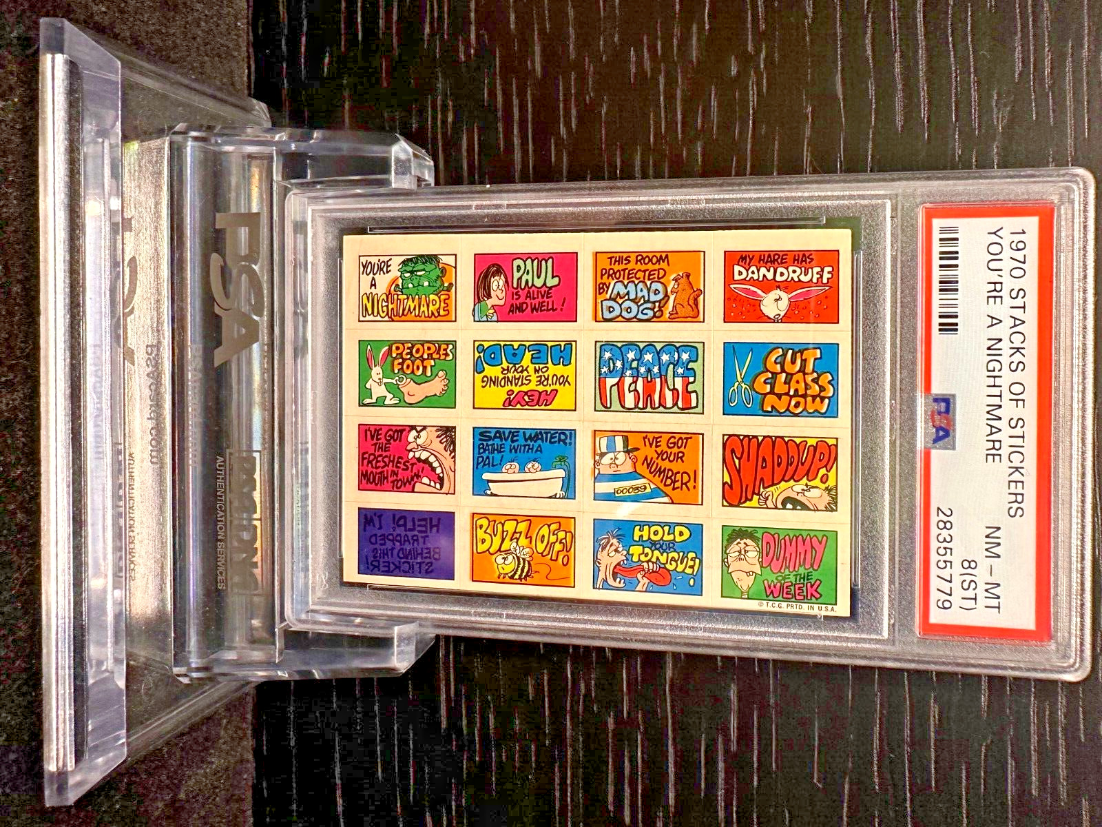 1970 Stacks of Stickers Topps YOU\'RE A KNIGHTMARE NM-MINT 8(ST) - garno PSA