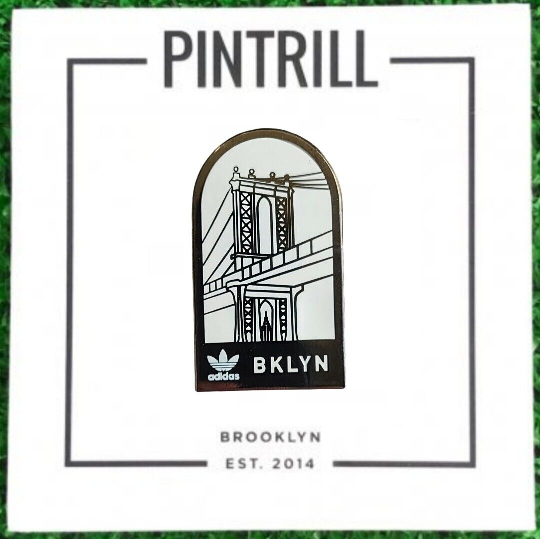 ⚡RARE⚡ PINTRILL x Adidas Pin Brooklyn Bridge New York Pin *BRAND NEW* 🌉