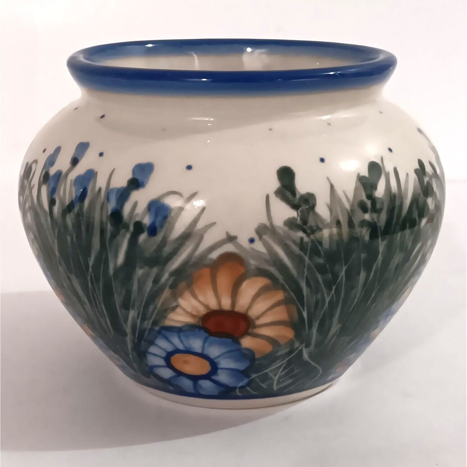 Vintage Unikat Vase Floral Design Hand Painted Signed By Artist Rare Design