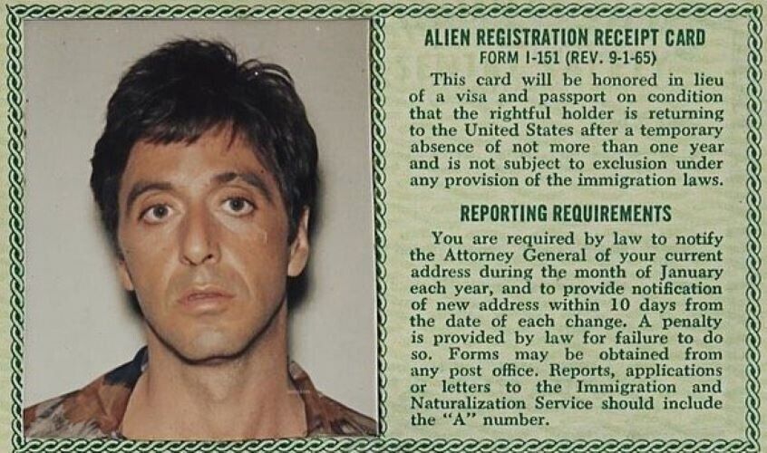 Collectible Tony Montana | Full Color Alien Replica ID Card | Scarface Movie