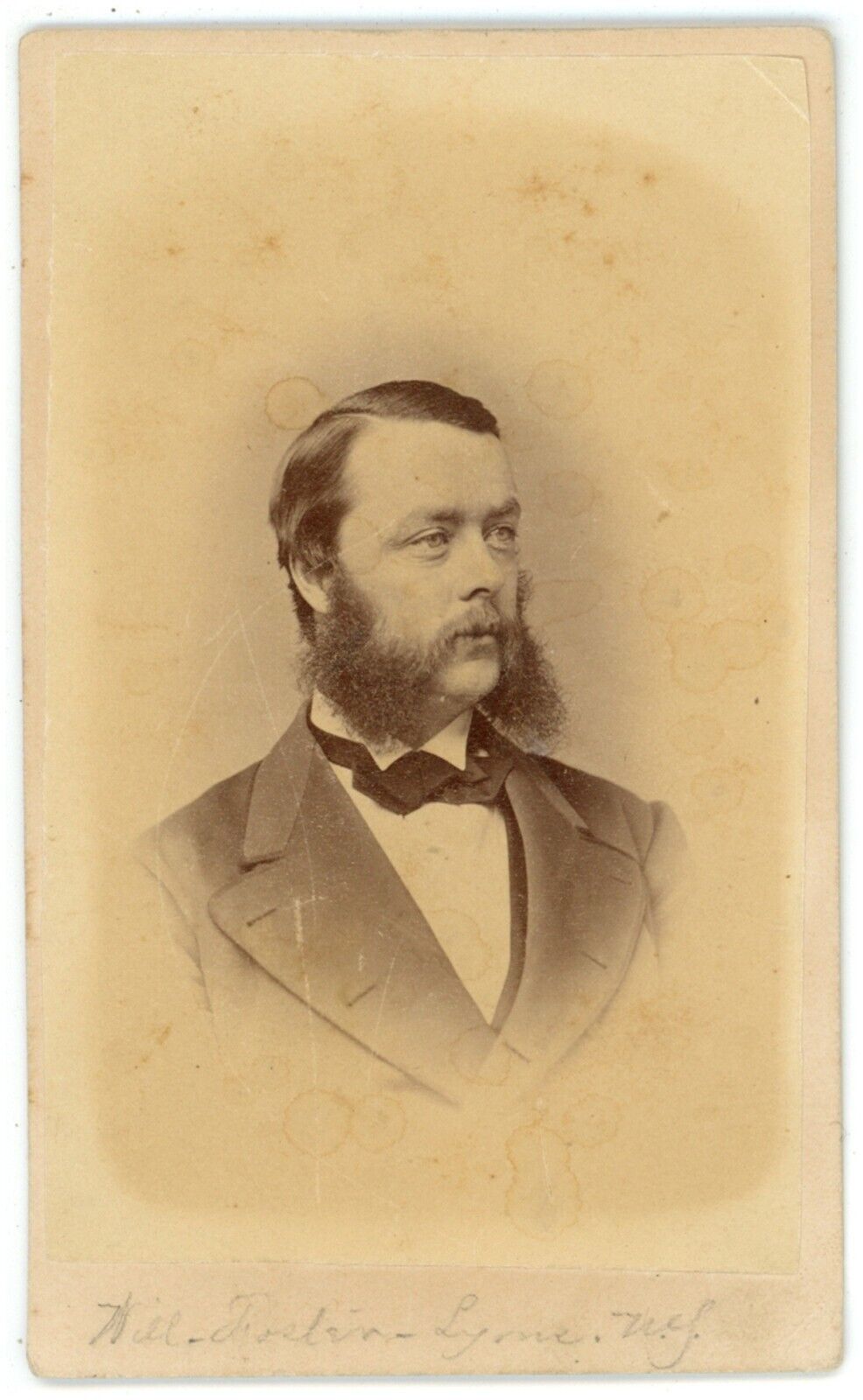CIRCA 1870\'S CDV Dashing Man With Thick Mutton Chop Beard Suit Ravell Lyons, NY