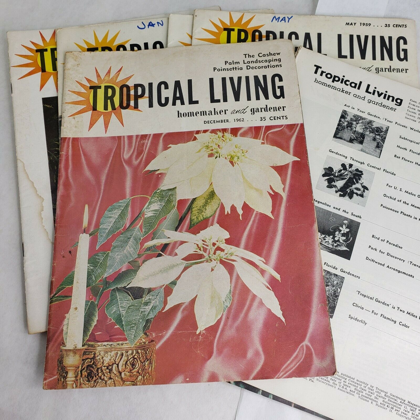 7 Vintage Tropical Living Magazine 1958 -1962 Advertising Crafting Scrapbooking