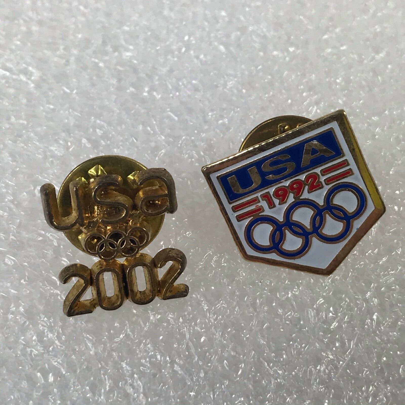 1992 & 2002 USA Olympic Hat Cap Lapel Pins 1x3-15