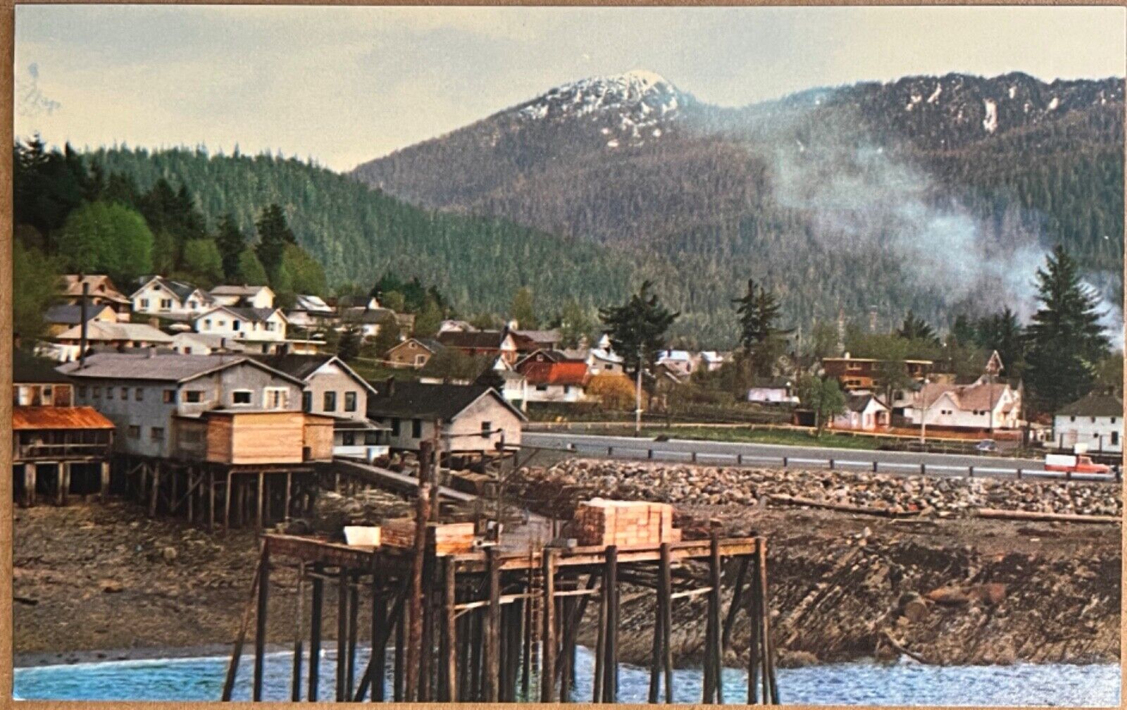 Wrangell Alaska Town View Inside Passage Scenic Landscape Vintage Postcard c1960