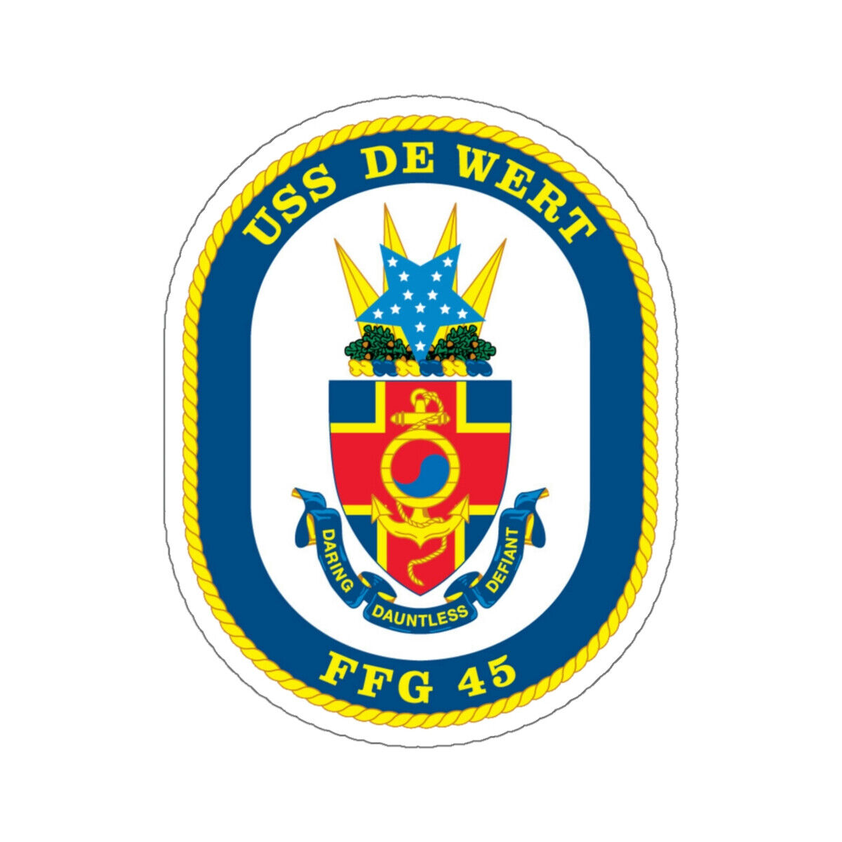 USS De Wert FFG 45 (U.S. Navy) STICKER Vinyl Die-Cut Decal