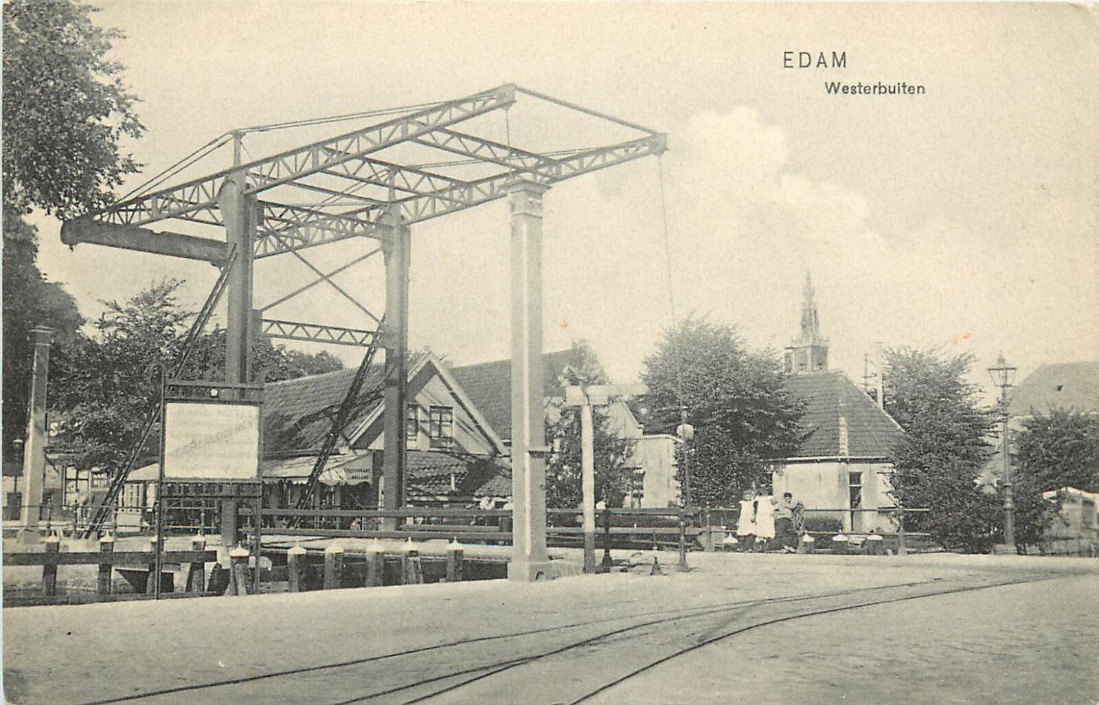 Vintage Postcard Edam Westerbuiten Bridge The Netherlands Holland