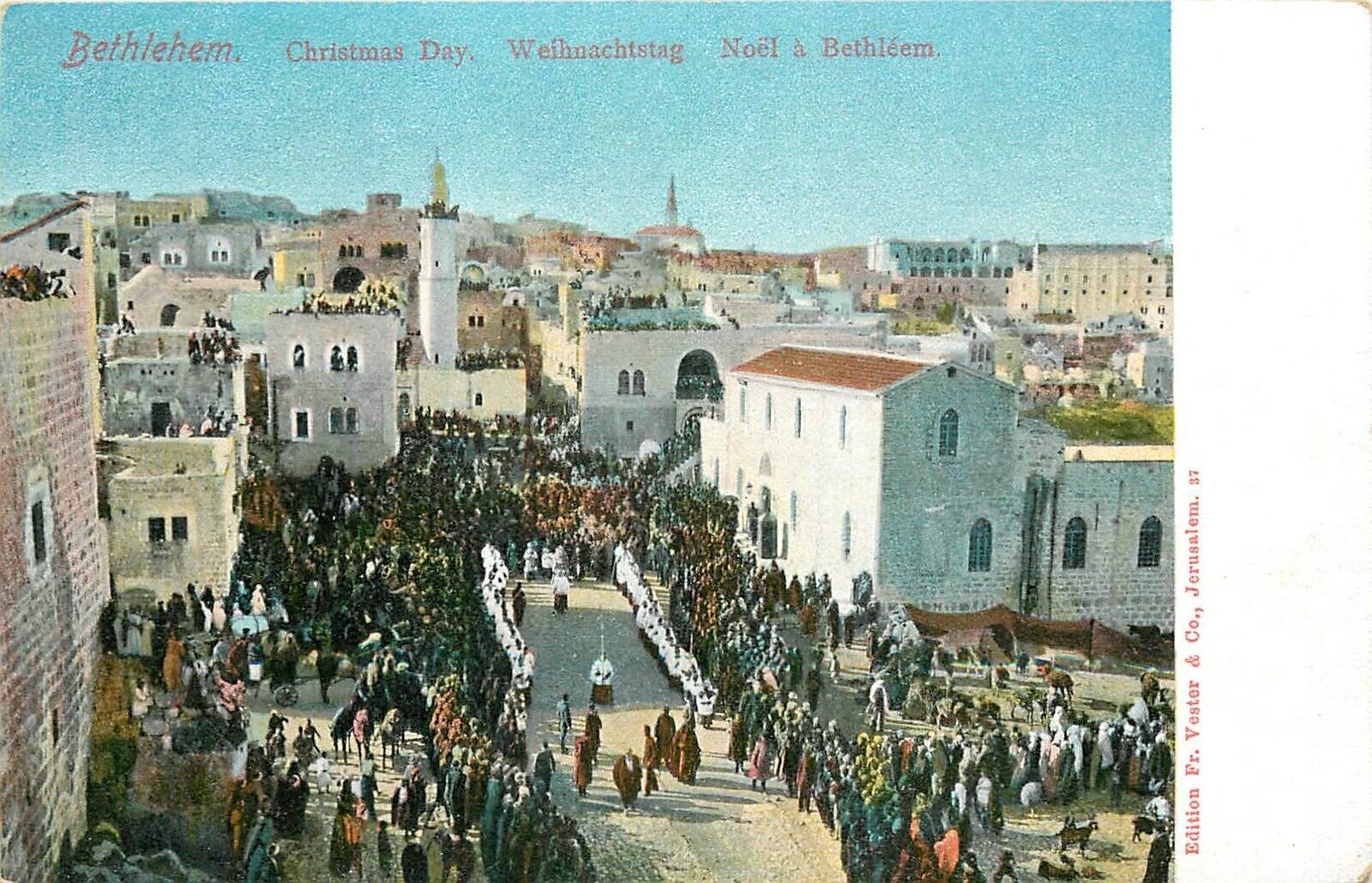 Postcard C-1910 Israel Palestine Bethlehem Christmas Day Striemann FR24-205