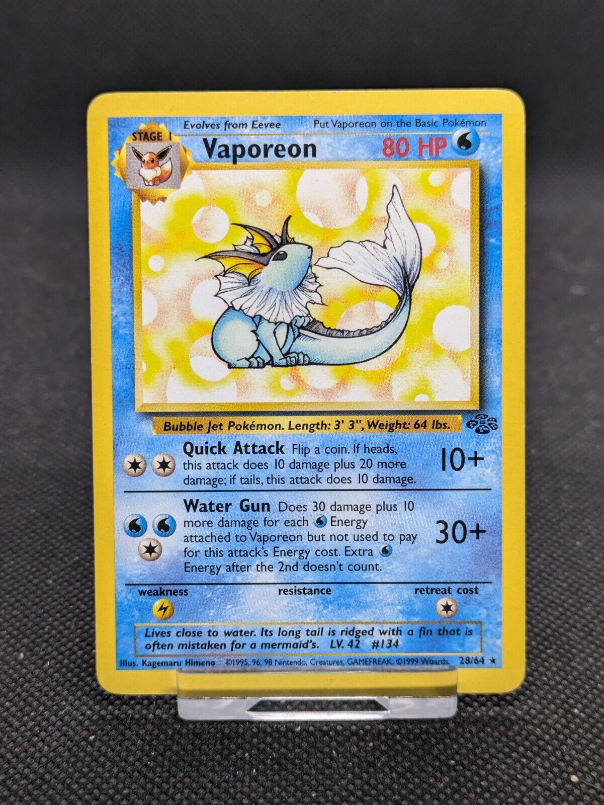 Vaporeon 28/64 Non Holo Jungle Set Rare Pokemon Card LP-NM 