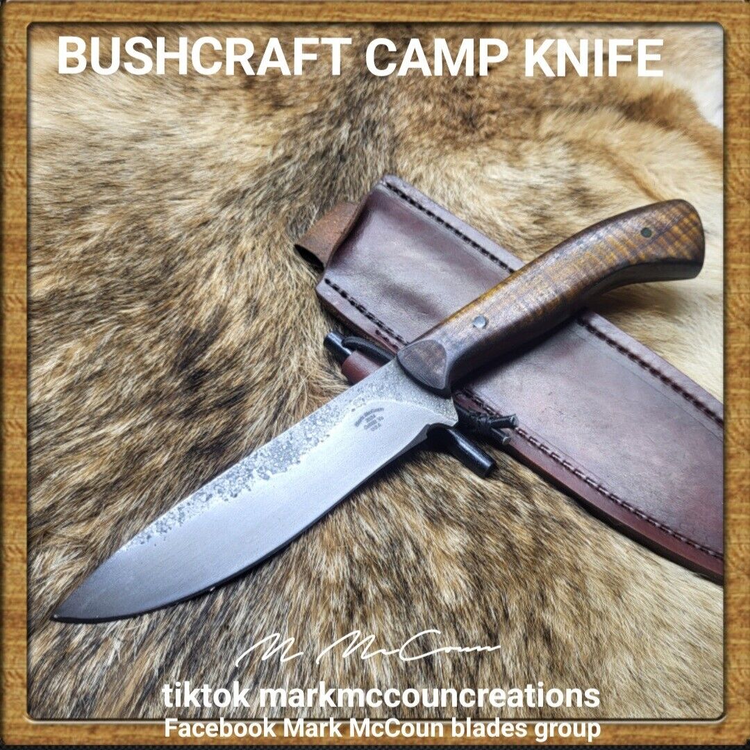 HAND FORGED BUSHCRAFT CAMP KNIFE BY MARK MCCOUN MADE IN THE USA 