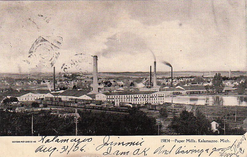  Postcard Paper Mills Kalamazoo MI 1906