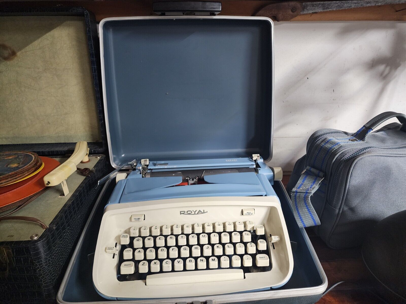 vintage royal typewriter blue
