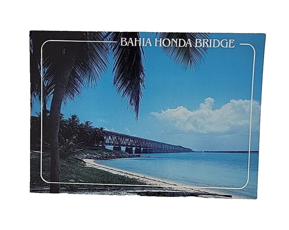 Vtg Postcard of the BAHIA HONDA BRIDGE & Beach in Bahia Honda State Park FL -NEW