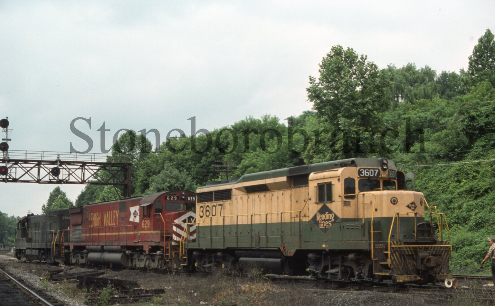 Original RR slide: Early Conrail RDG/LV/PC power group @ Allentown PA; 6/19/76