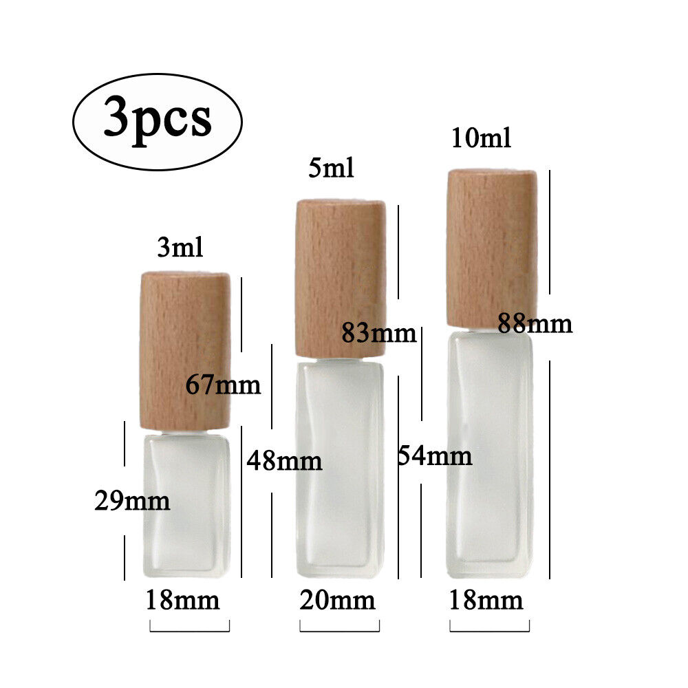 3x Perfume Atomizer 3ml 5ml 10ml Glass Refillable Bottle Fragrance Sprayer