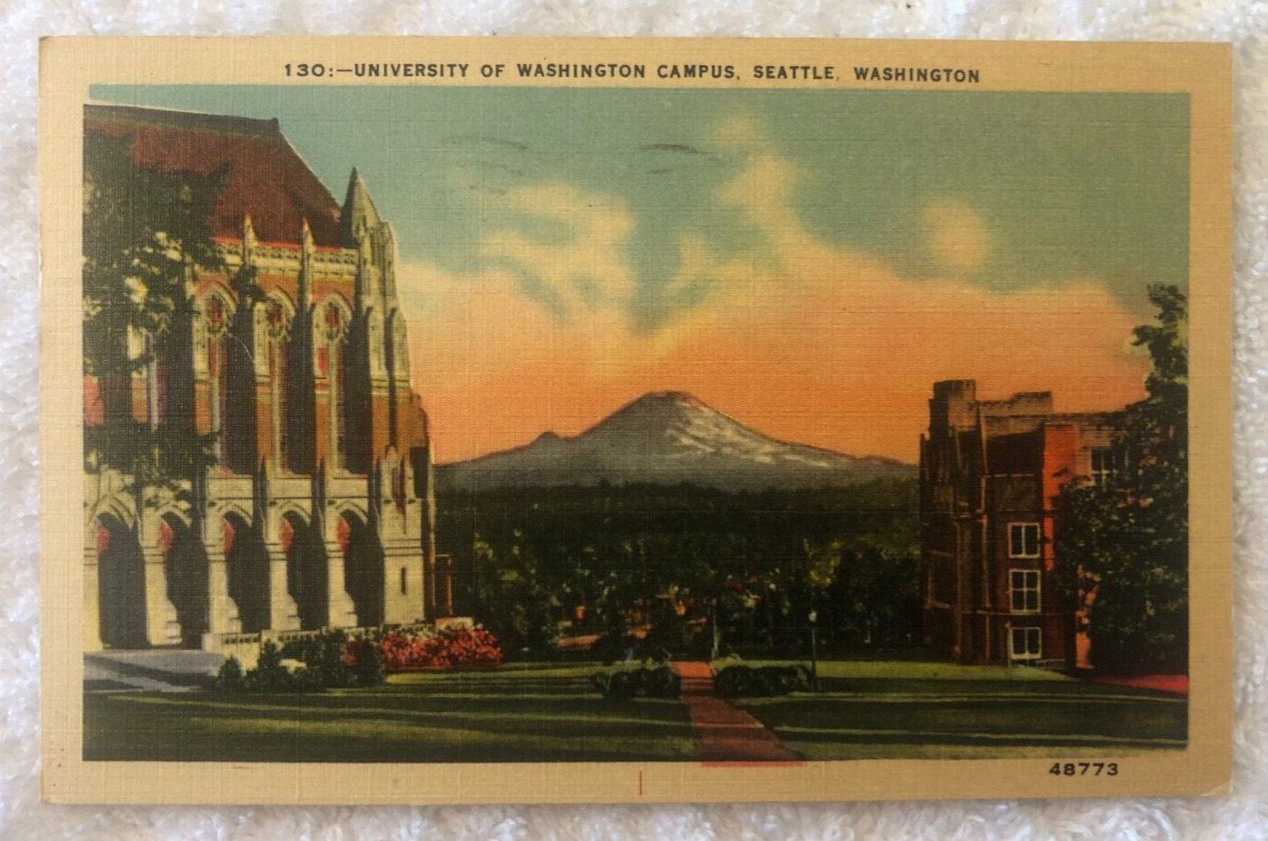 Postcard University of Washington Campus, Seattle, Washington Library, 1948