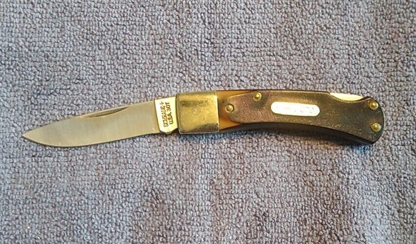 Schrade USA Old Timer Lockback Pocket Knife 3OT Brown Sawcut Delrin Handles