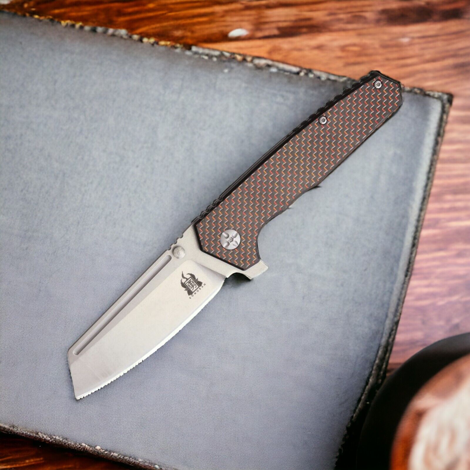 Cleaver Knife G10 Carbon Fiber Handle Komoran Manual Folding Knives