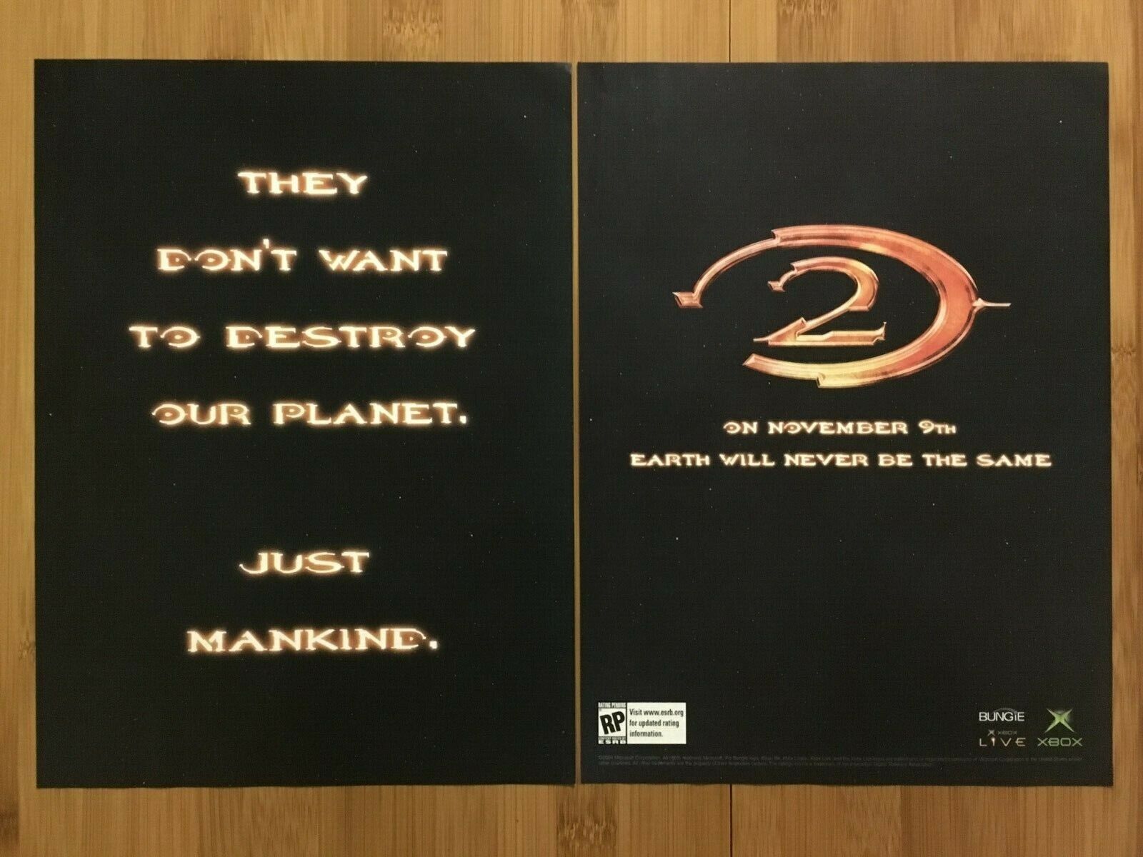 2003 Halo 2 Original Xbox PC Print Ad/Poster Original Official Promo Wall Art