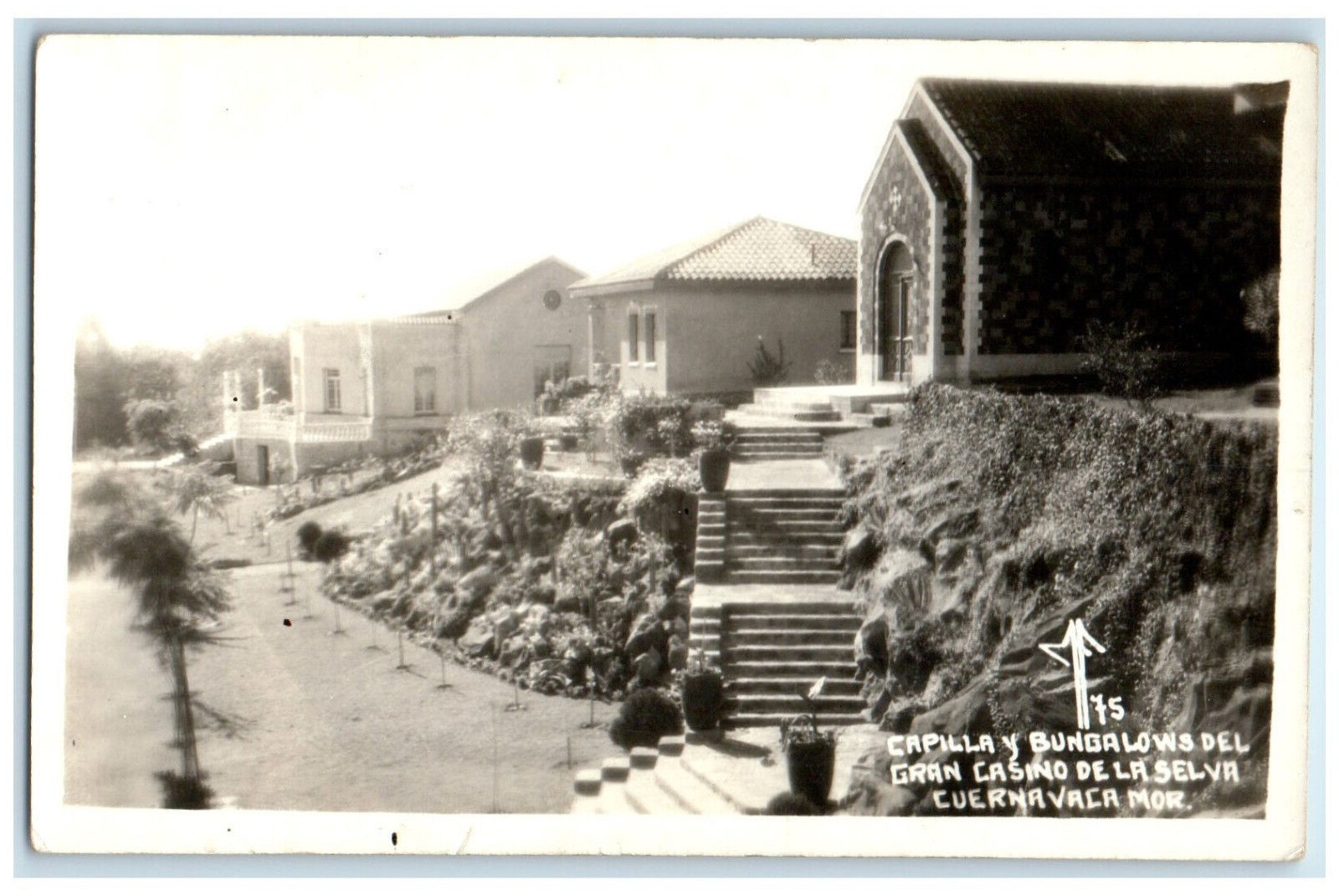 c1930\'s Chapel Bungalows Of Jungle Casino Cuernavaca Mexico RPPC Photo Postcard
