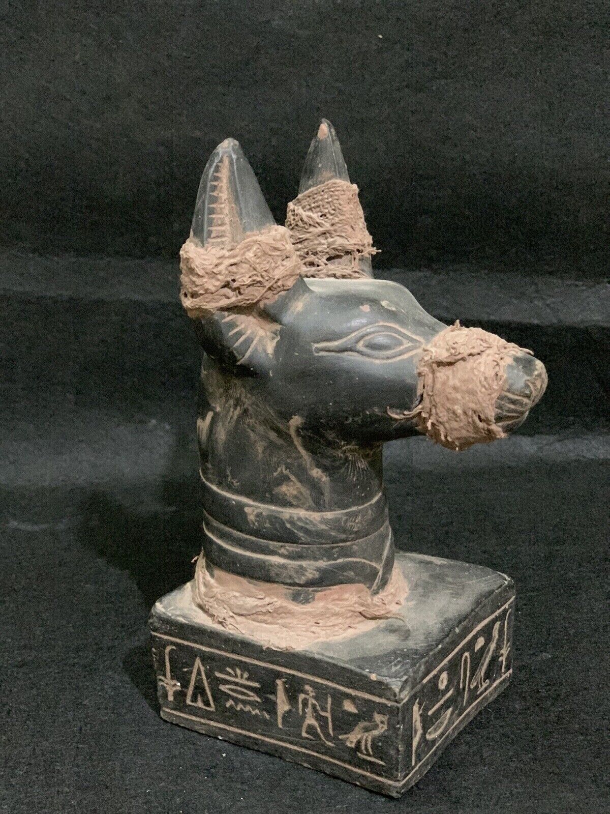 Ancient Egyptian Antiquities Statue Gods Anubis Head Rare Egyptian Authentic BC