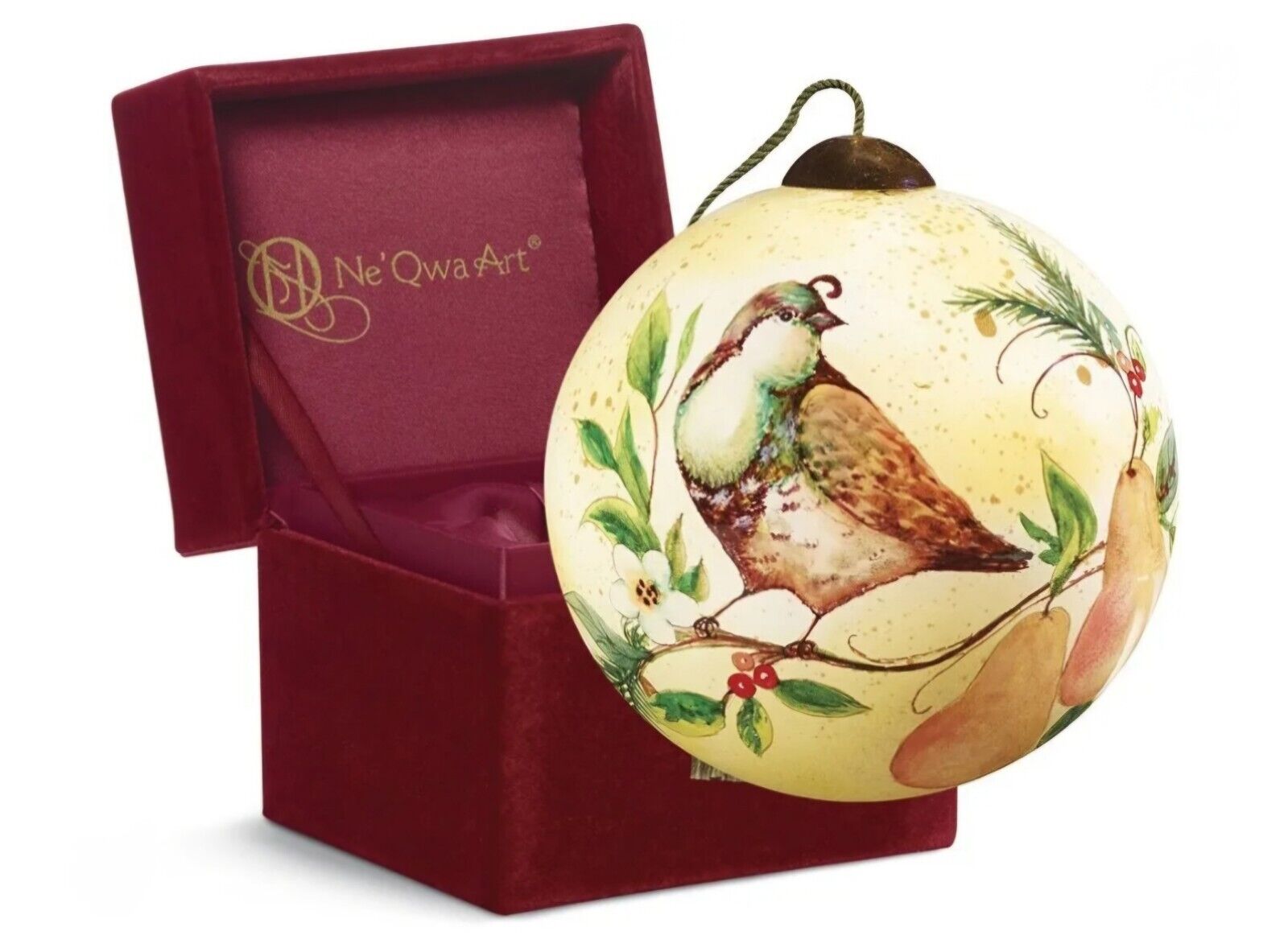 Ne\'Qwa Art 12 Days Of  Christmas Partridge And Pears Ornament Susan Winget 