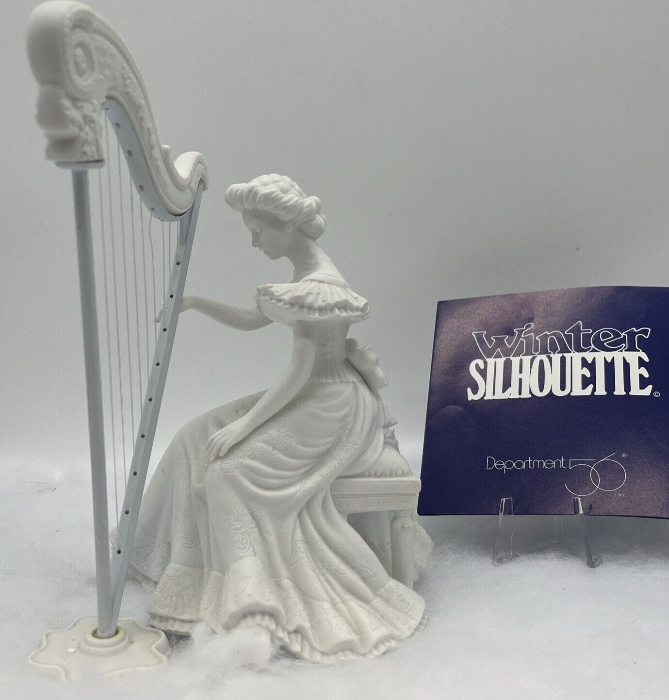 Dept 56 Winter Silhouette Christmas Concerto Harpist 7846-8 Holiday Retired