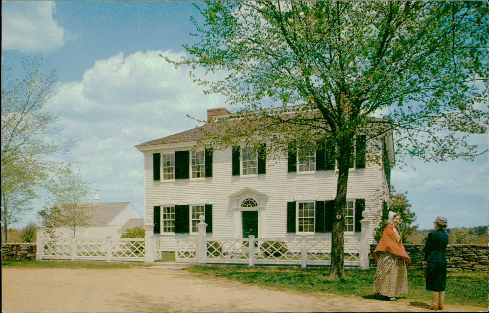 Postcard:  A view of the Salem Towne House, Old Sturbridge Village