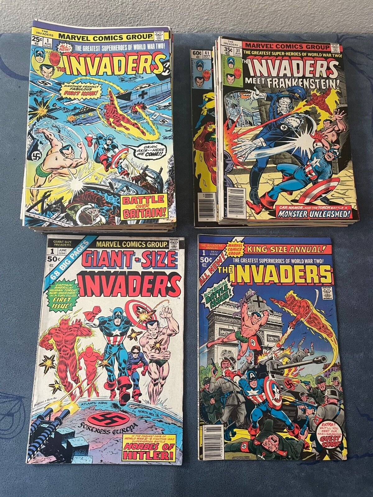 Invaders #1-41 Annual Giant Size Issues Complete 1975 Marvel Comic Lot Mid Grade
