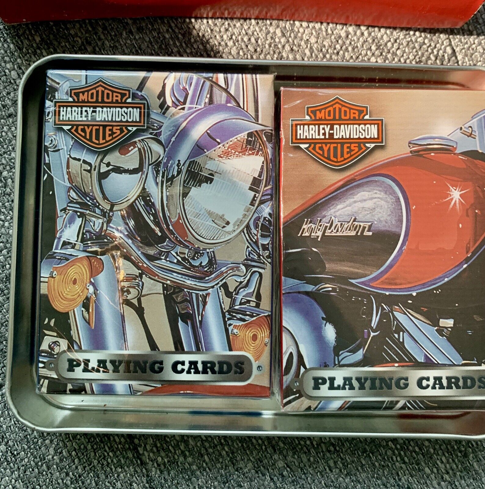 Harley Davidson NEW Playing Cards Collector Tin 2 Decks Sealed Motorcycle Boxed